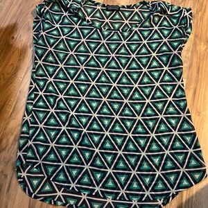 Papermoon Green and navy Triangle Pattern Blouse